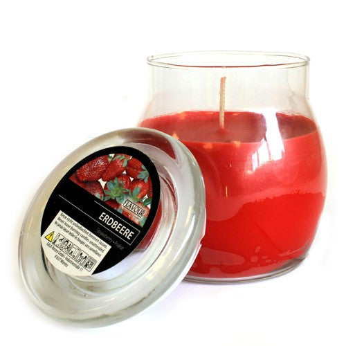 Strawberry Scented Large Glass Jar Candle