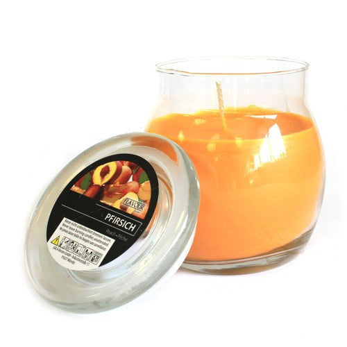 Peach Scented Large Glass Jar Candle